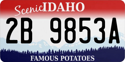ID license plate 2B9853A