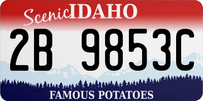 ID license plate 2B9853C