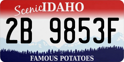 ID license plate 2B9853F