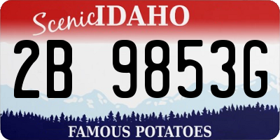 ID license plate 2B9853G