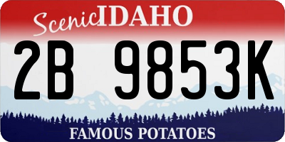 ID license plate 2B9853K