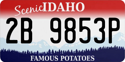 ID license plate 2B9853P