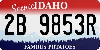 ID license plate 2B9853R