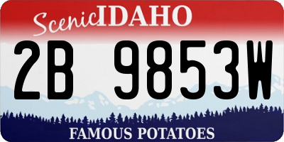 ID license plate 2B9853W