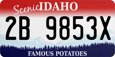 ID license plate 2B9853X