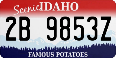 ID license plate 2B9853Z