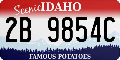 ID license plate 2B9854C