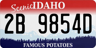 ID license plate 2B9854D