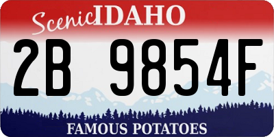 ID license plate 2B9854F