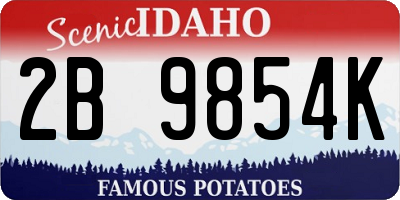 ID license plate 2B9854K