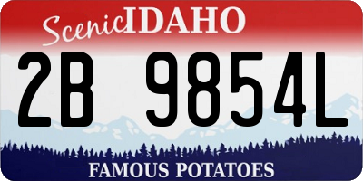 ID license plate 2B9854L