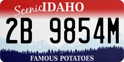 ID license plate 2B9854M