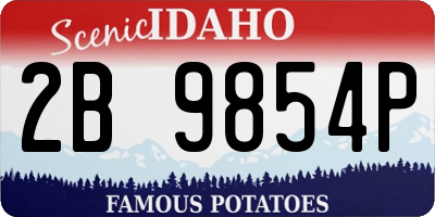 ID license plate 2B9854P
