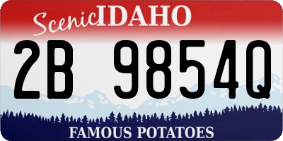 ID license plate 2B9854Q