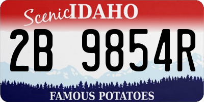 ID license plate 2B9854R