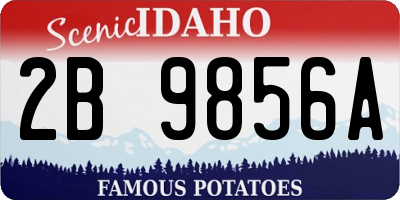 ID license plate 2B9856A