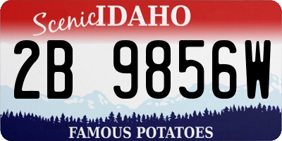 ID license plate 2B9856W