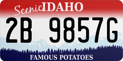 ID license plate 2B9857G