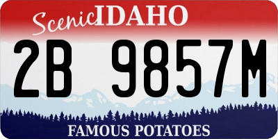 ID license plate 2B9857M