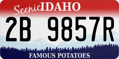 ID license plate 2B9857R
