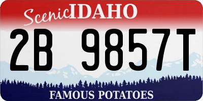 ID license plate 2B9857T