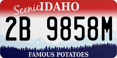 ID license plate 2B9858M