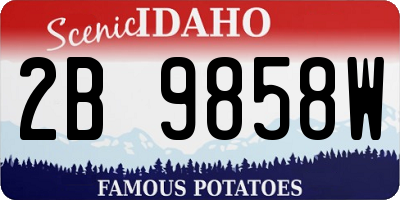 ID license plate 2B9858W