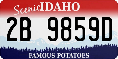 ID license plate 2B9859D