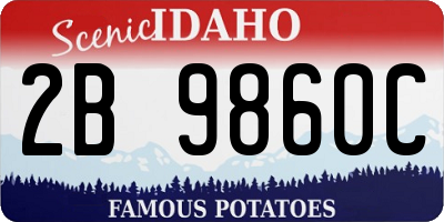 ID license plate 2B9860C