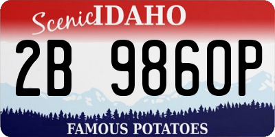 ID license plate 2B9860P