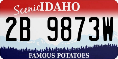 ID license plate 2B9873W