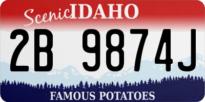 ID license plate 2B9874J