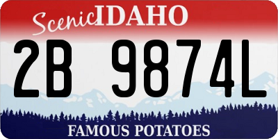 ID license plate 2B9874L