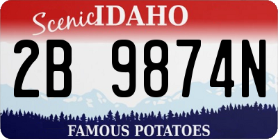 ID license plate 2B9874N