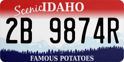 ID license plate 2B9874R