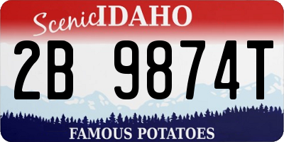 ID license plate 2B9874T