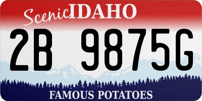 ID license plate 2B9875G