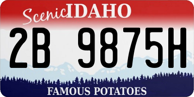 ID license plate 2B9875H