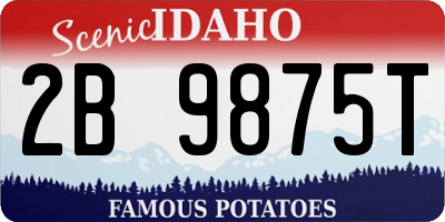 ID license plate 2B9875T