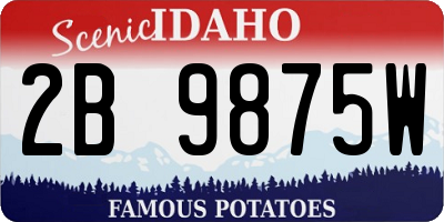 ID license plate 2B9875W