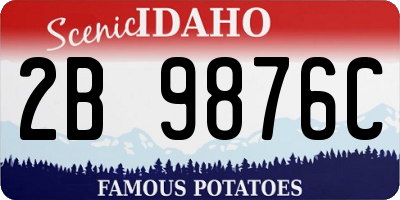 ID license plate 2B9876C