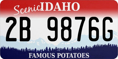 ID license plate 2B9876G