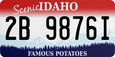 ID license plate 2B9876I