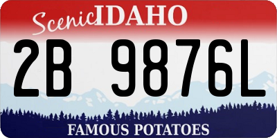ID license plate 2B9876L