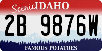 ID license plate 2B9876W