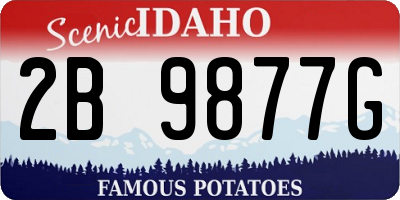 ID license plate 2B9877G