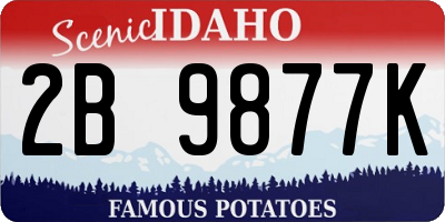 ID license plate 2B9877K