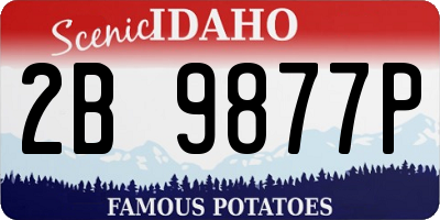 ID license plate 2B9877P