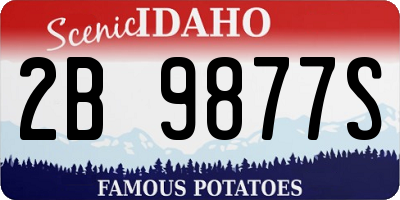 ID license plate 2B9877S