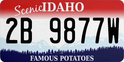 ID license plate 2B9877W